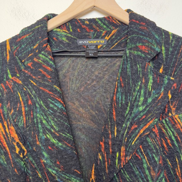 Eva Varro Women Blazer Jacket XL Art to Wear Lagenlook Multicolor Abstract - Picture 3 of 9
